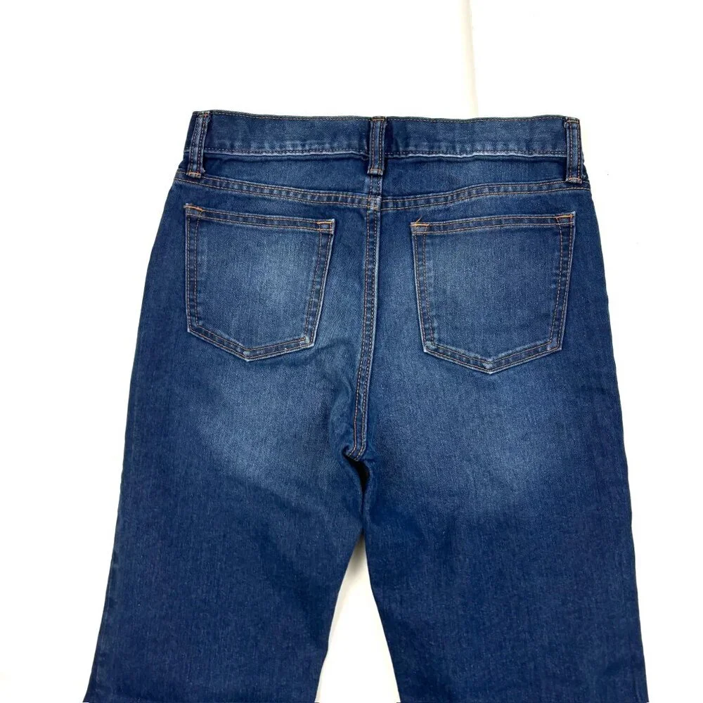 Old‎ Navy Adjustable Waist Straight Leg Boys size 14 Dark Wash Blue Denim Jeans